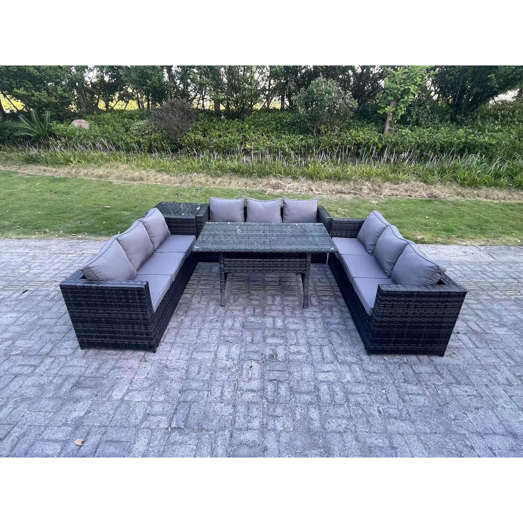 Outdoor Wicker Garden Furniture Rattan Lounge Sofa Set Patio