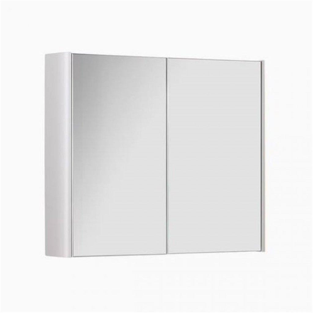 White Gloss 80cm 2 Door Bathroom Mirror Cabinet by Debenhams | ufurnish.com