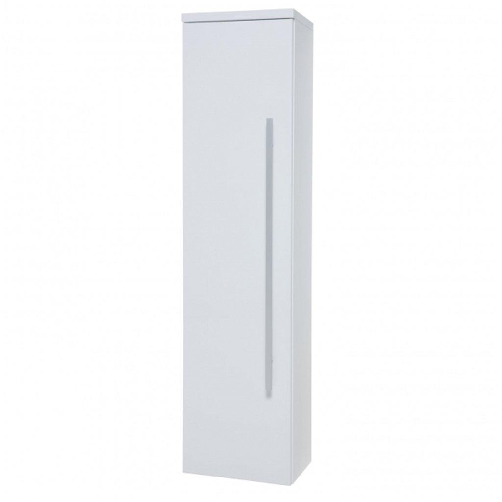 White Bathroom Wall Mounted Tall Boy Unit 1400mm High x 355mm Wide by ...