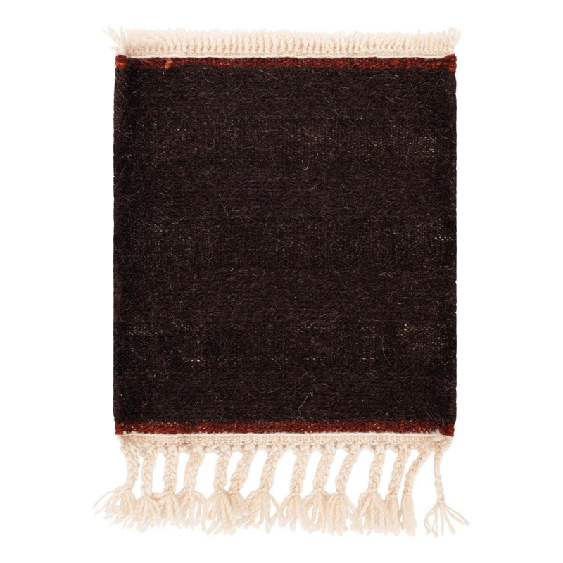 Knots Rugs Natural Brown Yak Wool Sumac Kilim Rug 250 x 300 cm by