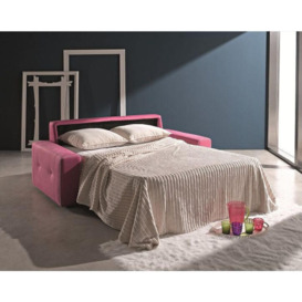 Ettore 3 Seater Italian Fabric Sofa Bed Pink
