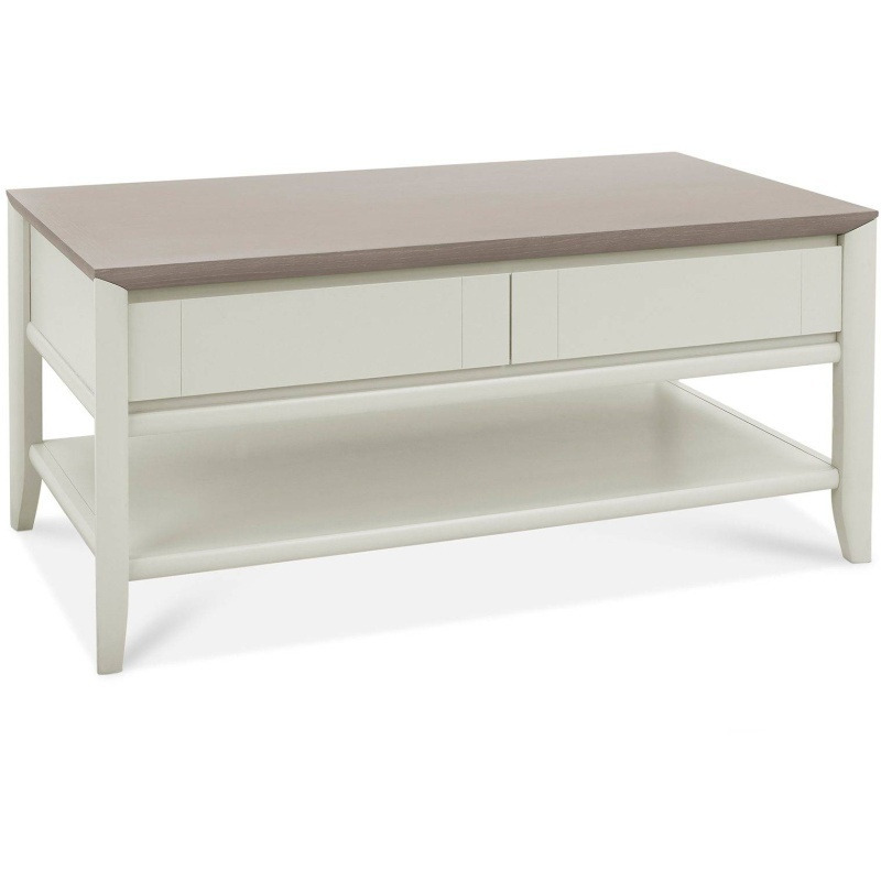 "Downtown Brampton Grey Coffee Table With Drawer [""Grey""]" by