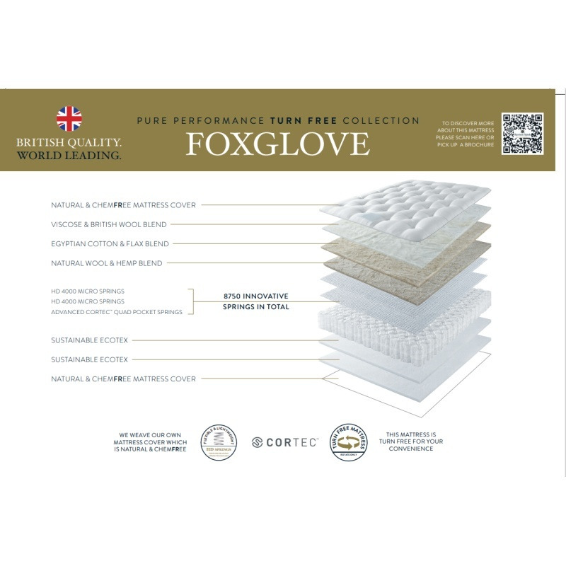Harrison Spinks Foxglove Mattress 180cm Super King Zip and Link