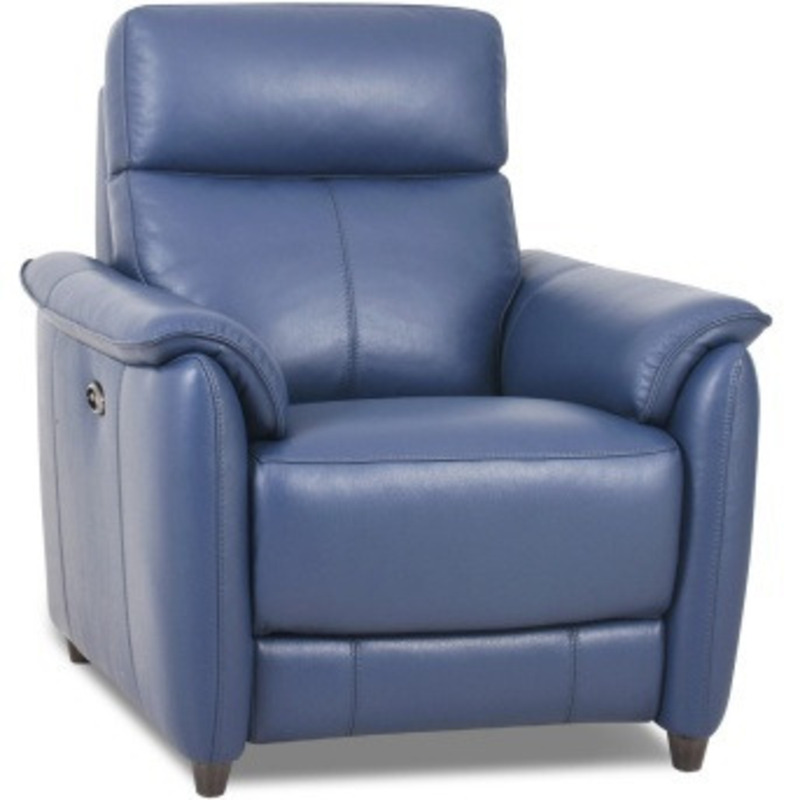 Downtown Auckland Recliner Chair Power Recline Blue by Downtown