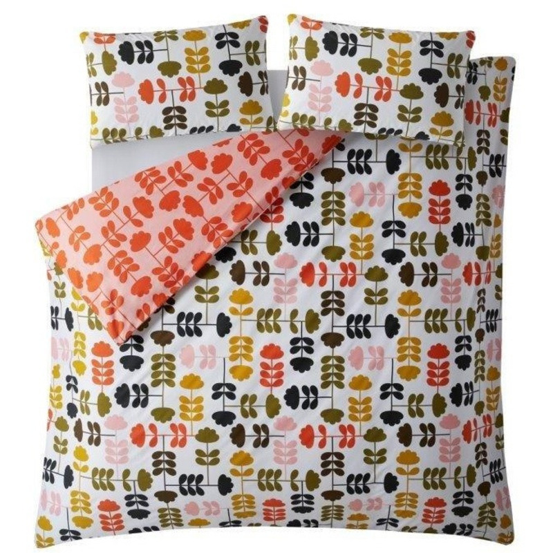 Orla Kiely Cut Stem Multi Paprika Duvet Set Super King, Cotton by