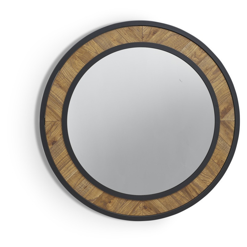 Downtown Winnipeg Rustic Oak Wall Mirror by Downtown