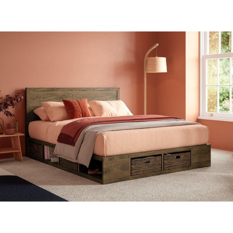 Burton Wooden Bed Frame 4'6 Double Brown by Dreams