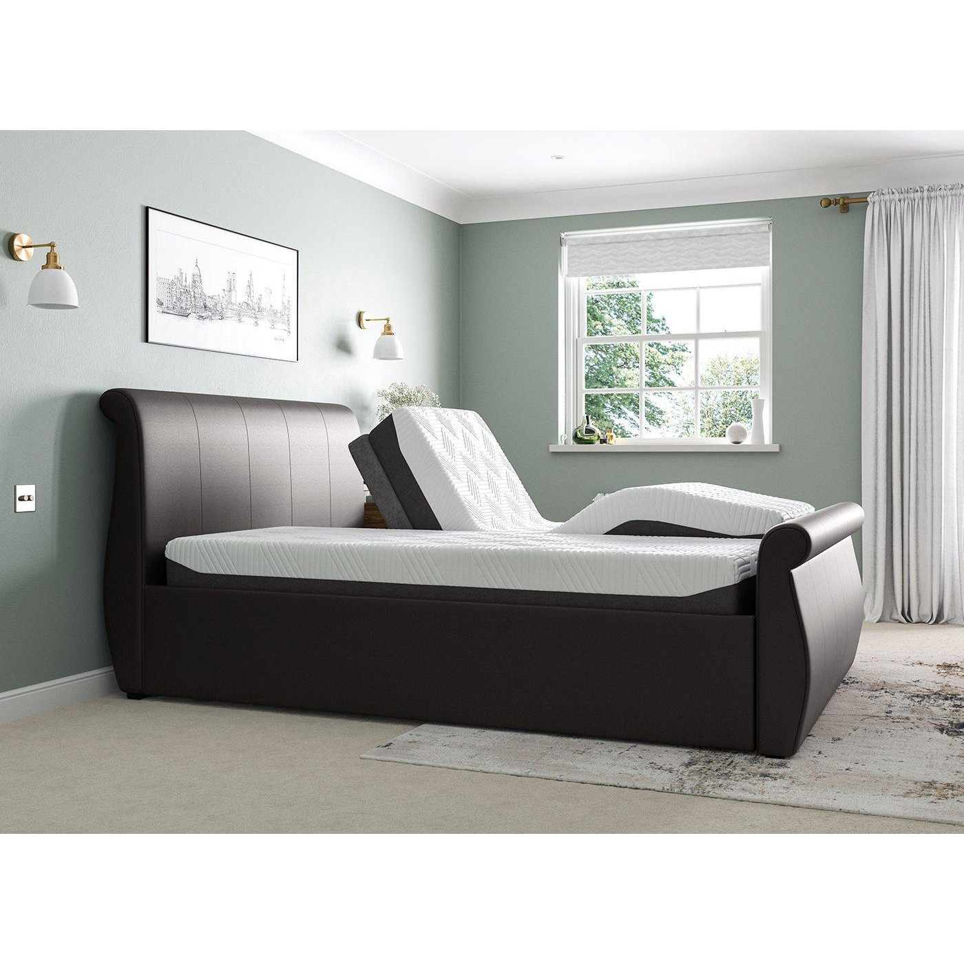 Lucia Sleepmotion King 200 u&i Adjustable Upholstered Bed Frame 5'0 King Brown by Dreams