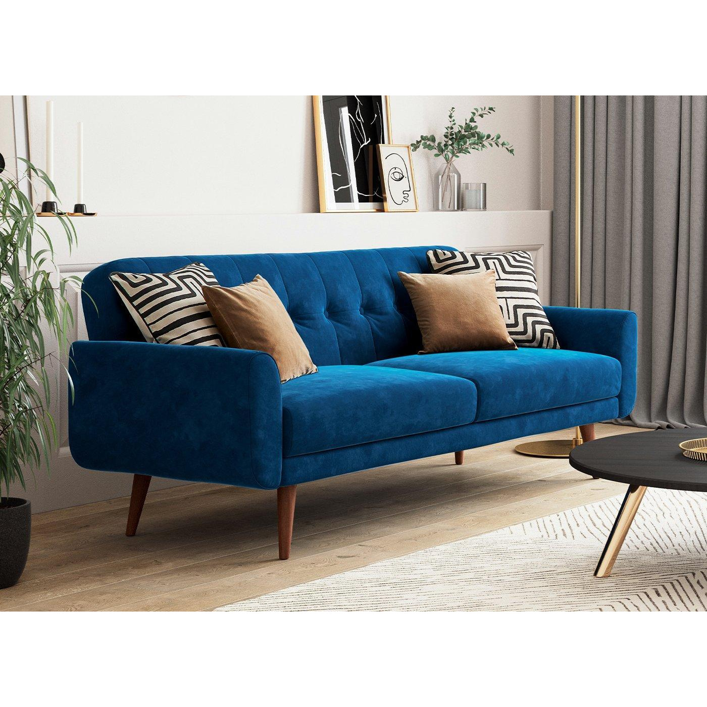 Gallway 3 Seater Sofa Bed Blue by Dreams