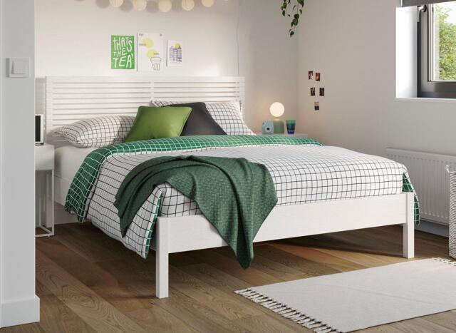 Annika Wooden Low Rise Bed Frame - 5'0 King - White by Dreams ...