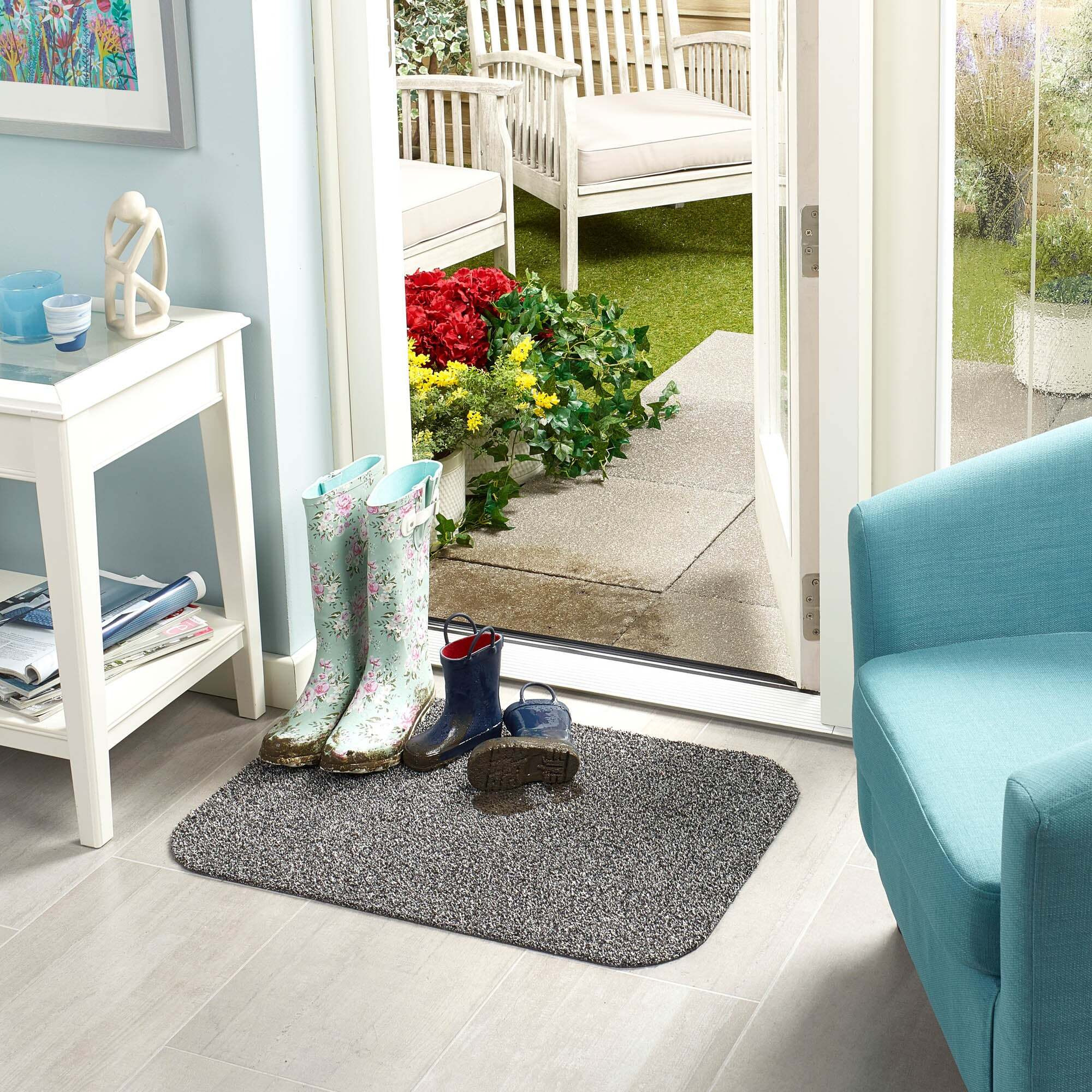 Marvel Mats Washable Doormat grey by Dunelm