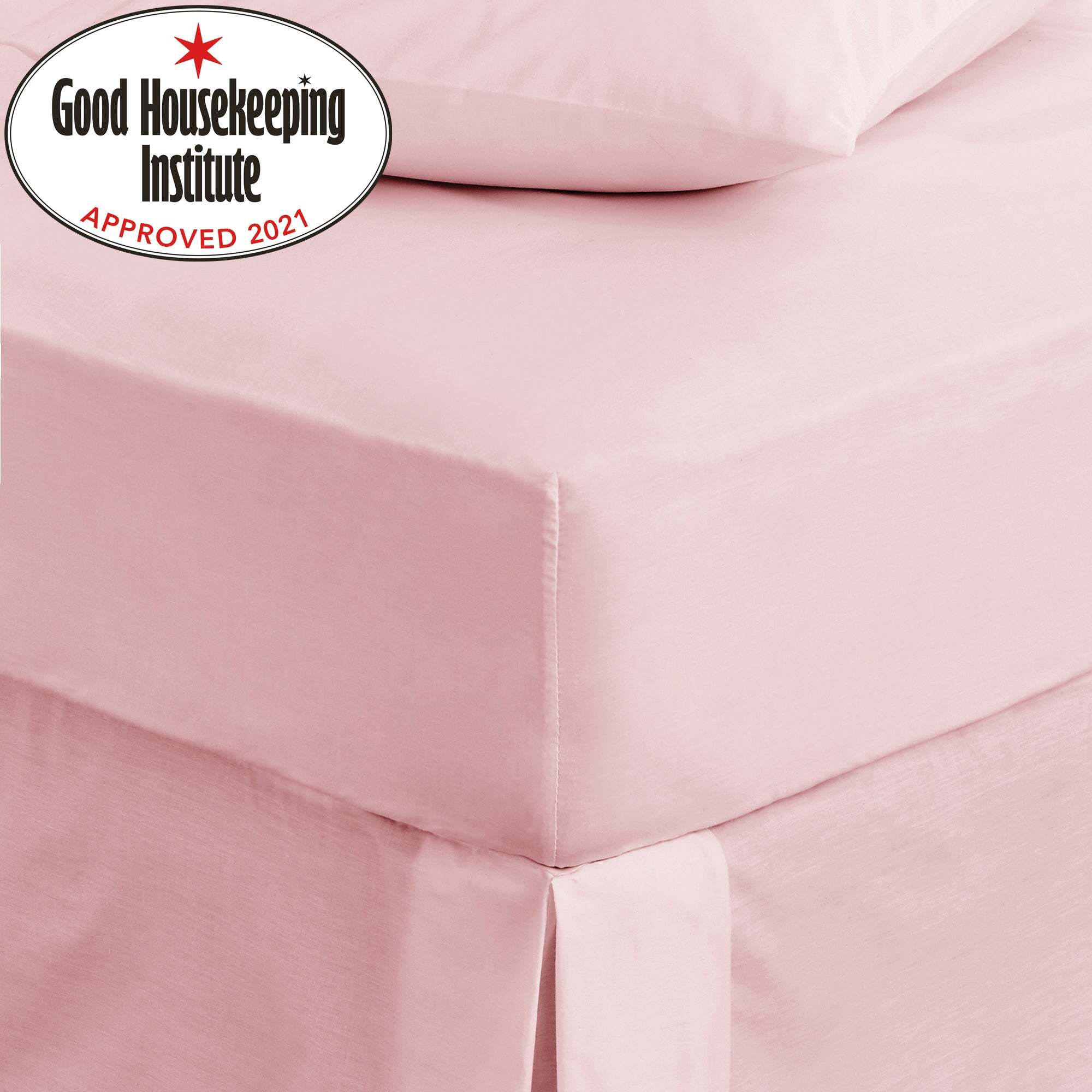 Non Iron Plain Fitted Sheet Dusty Pink by Dunelm