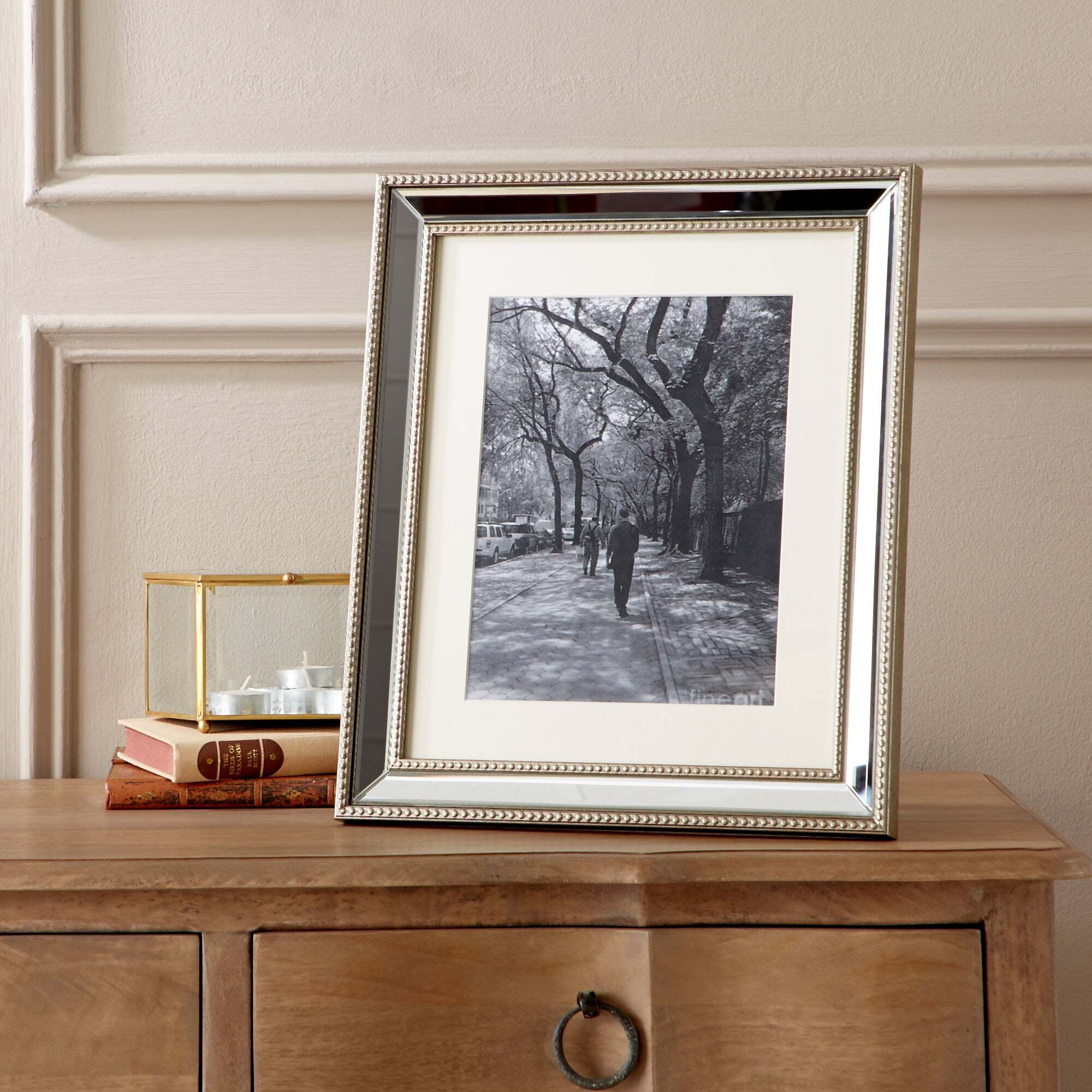 "Dorma Champagne Mirrored Photo Frame 10"" x 8"" (25cm x 20cm) Cream