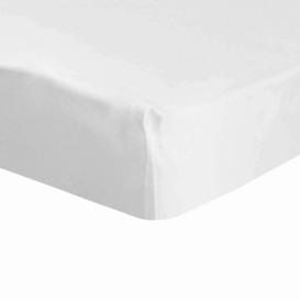 Dorma 500 Thread Count 100% Cotton Sateen Plain Fitted Sheet White