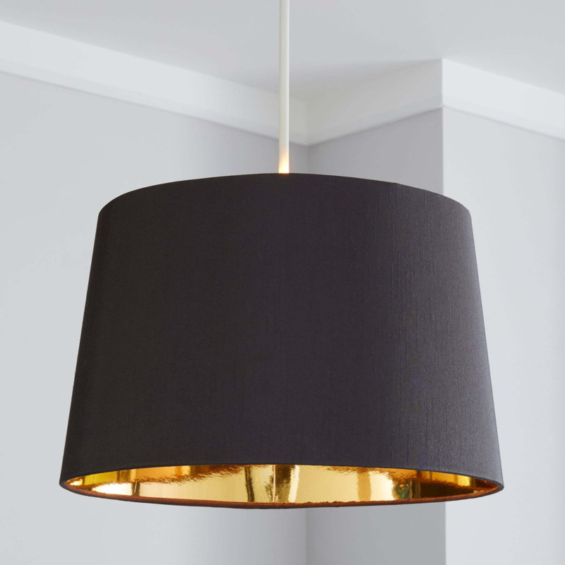 Ritz Gold Lined Lamp Shade 35cm Grey Gold by Dunelm