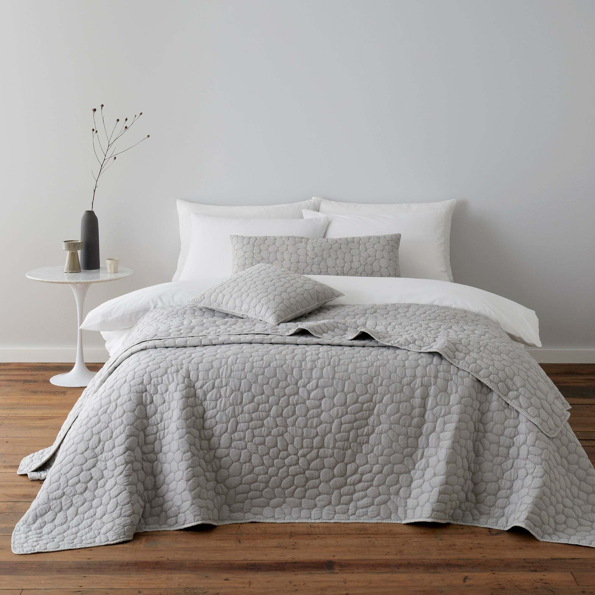 Pebble Grey Bedspread Grey by Dunelm