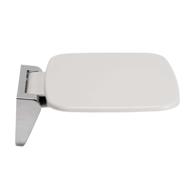 White & Chrome Shower Seat White by Dunelm | ufurnish.com