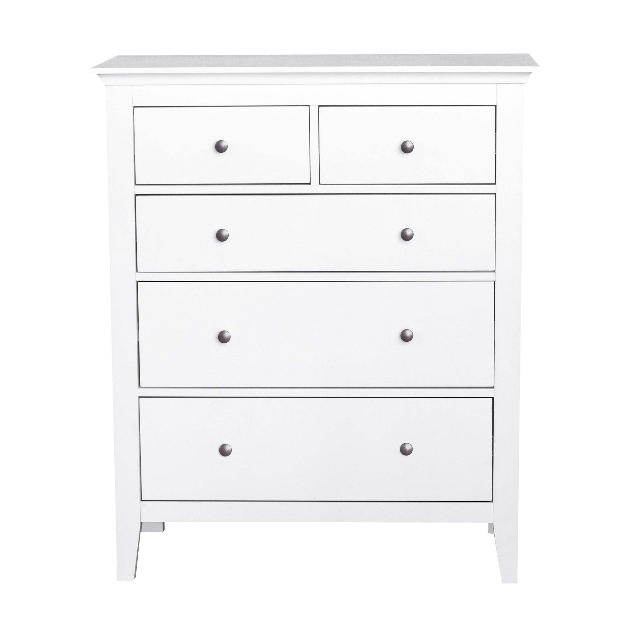 Lynton 5 Drawer Chest White by Dunelm