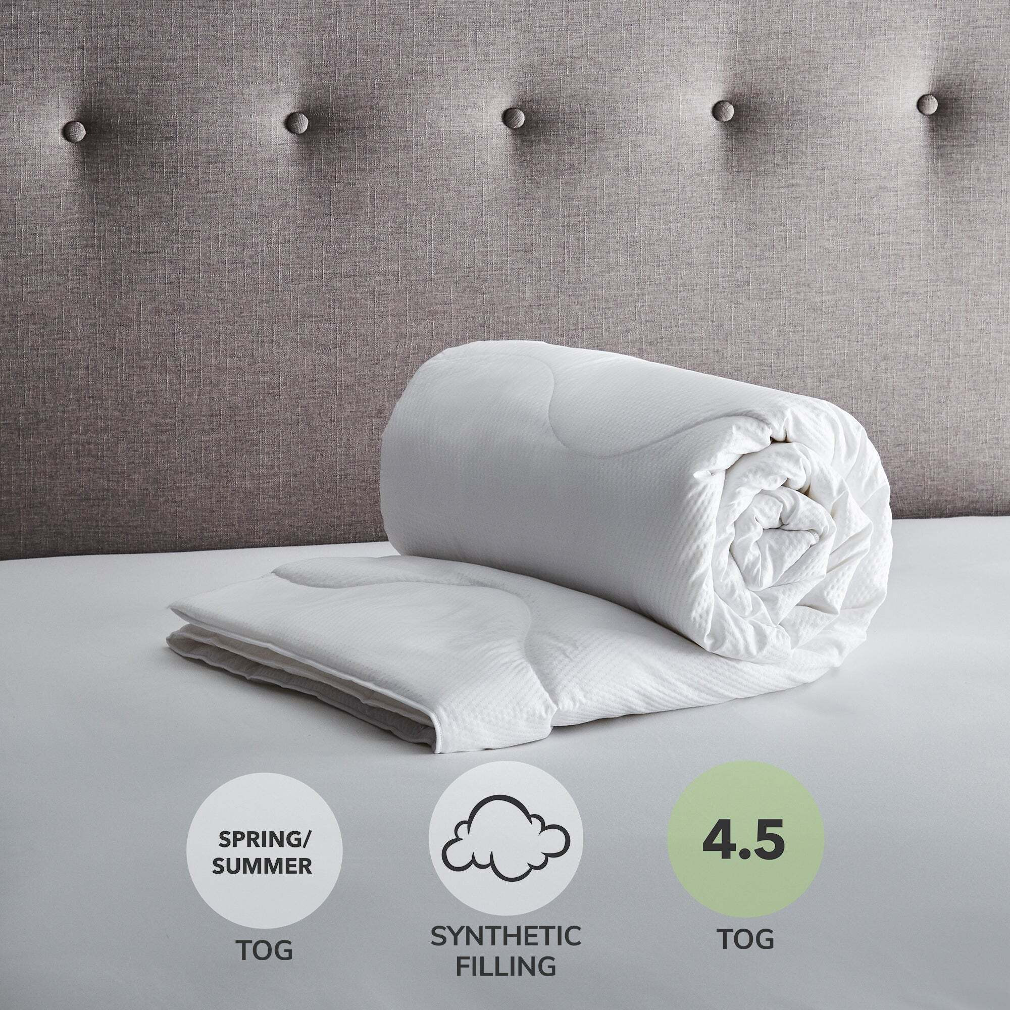 Fogarty Light & Lofty Warm Waffle 4.5 Tog Duvet White by Dunelm