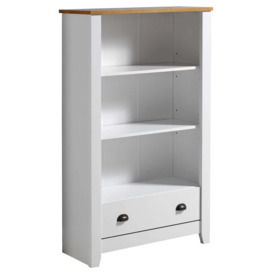 Ludlow White Bookcase White and Brown