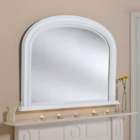 Yearn Beaded Mantle Mirror 112x79cm White White
