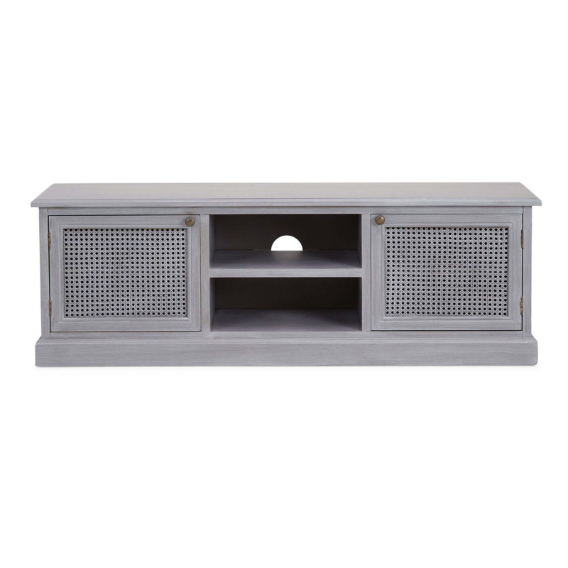 Lucy Cane Grey Wide TV Stand Slate (Grey) by Dunelm