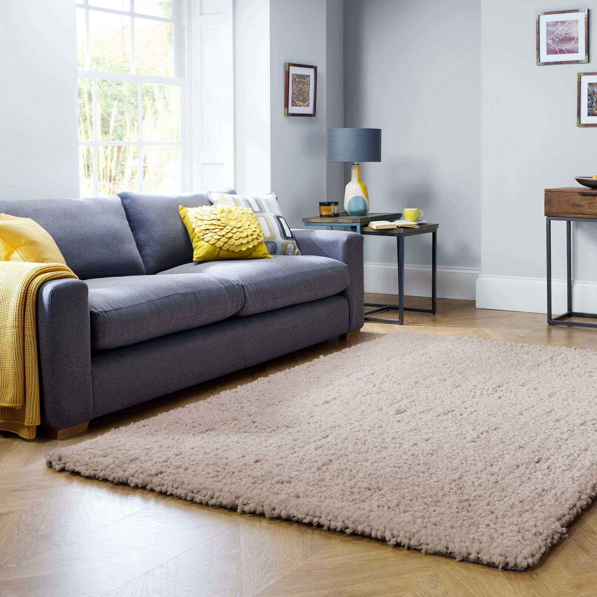 Bertie Shaggy Rug Natural by Dunelm | uFurnish.com