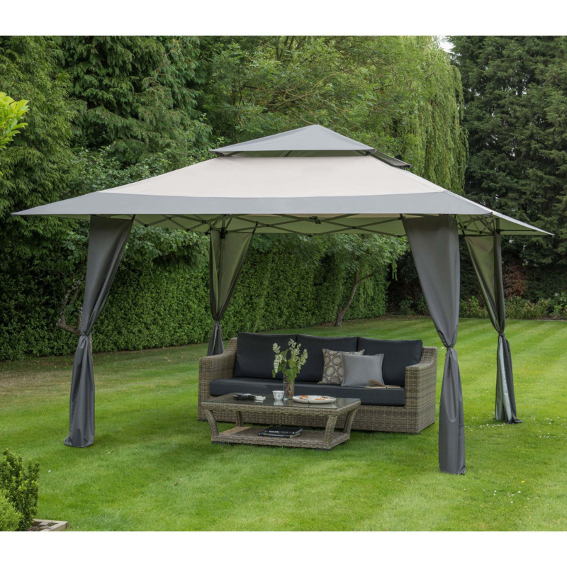Pop Up 4m x 4m Grey Gazebo Grey by Dunelm
