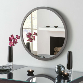 Yearn Classic Round Wall Mirror, Dark Grey 81cm Grey