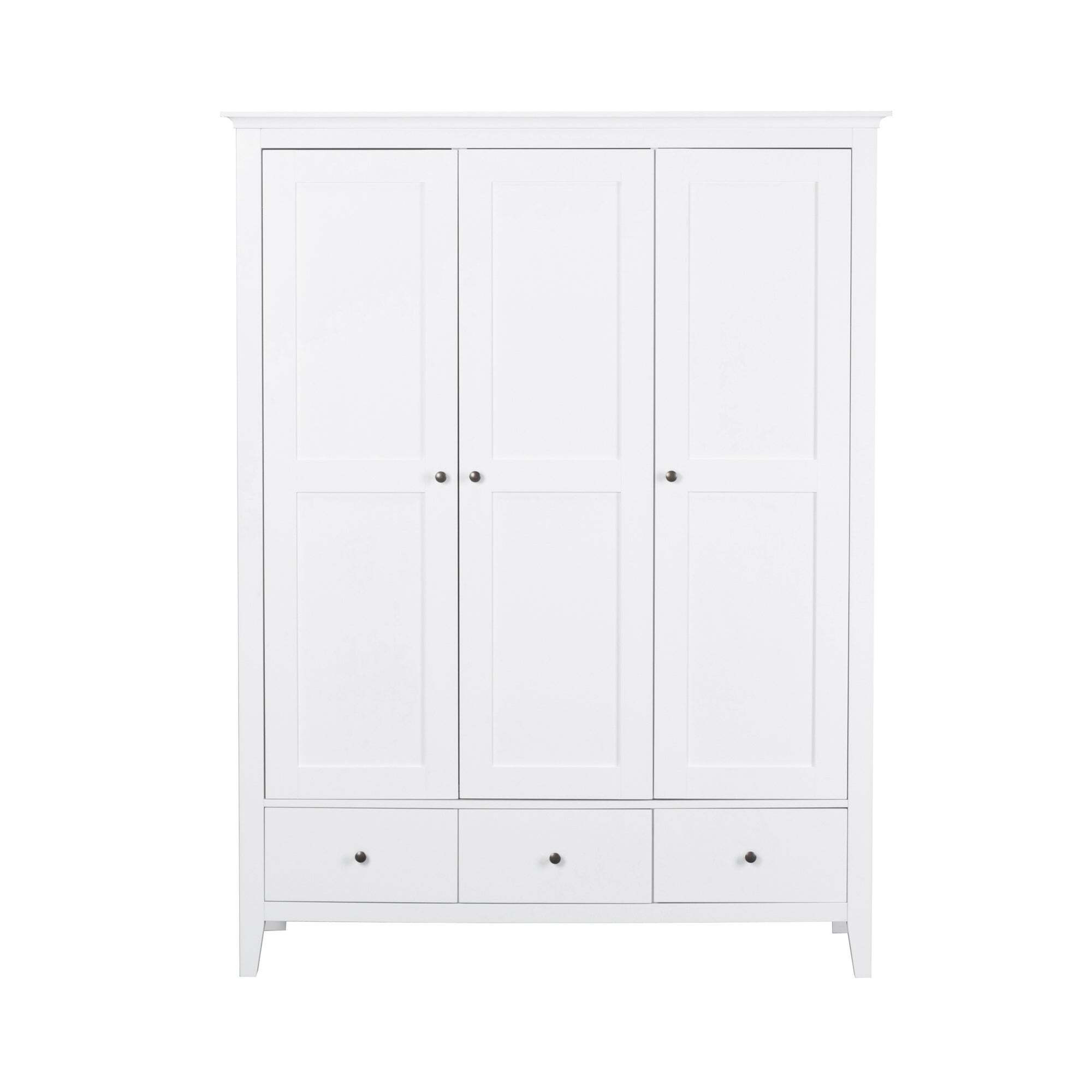 Lynton Triple Wardrobe White by Dunelm