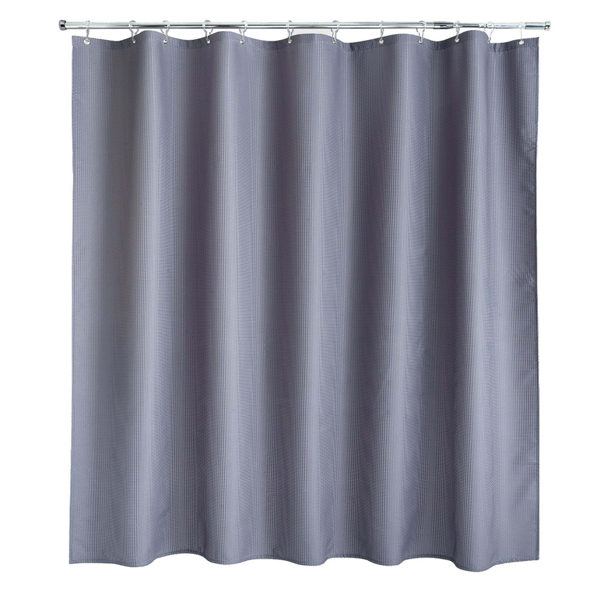 Waffle Grey XL Shower Curtain Grey by Dunelm