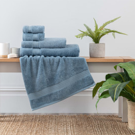 Denim Egyptian Cotton Towel Blue