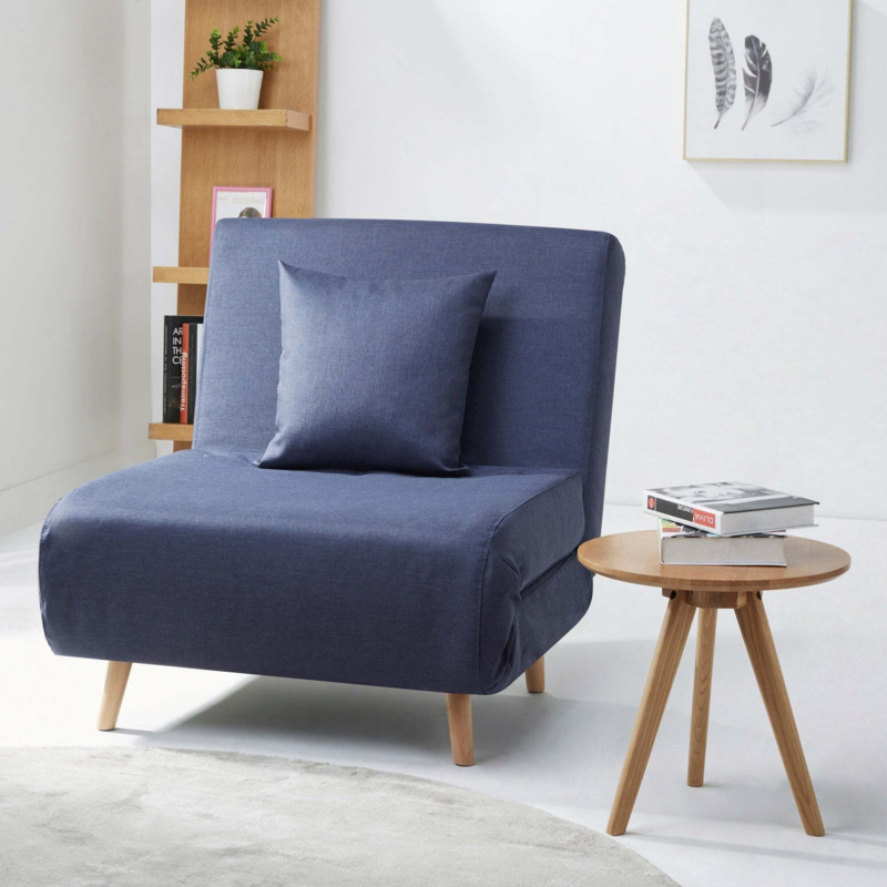 Macy Fabric Blue Chair Bed Blue by Dunelm