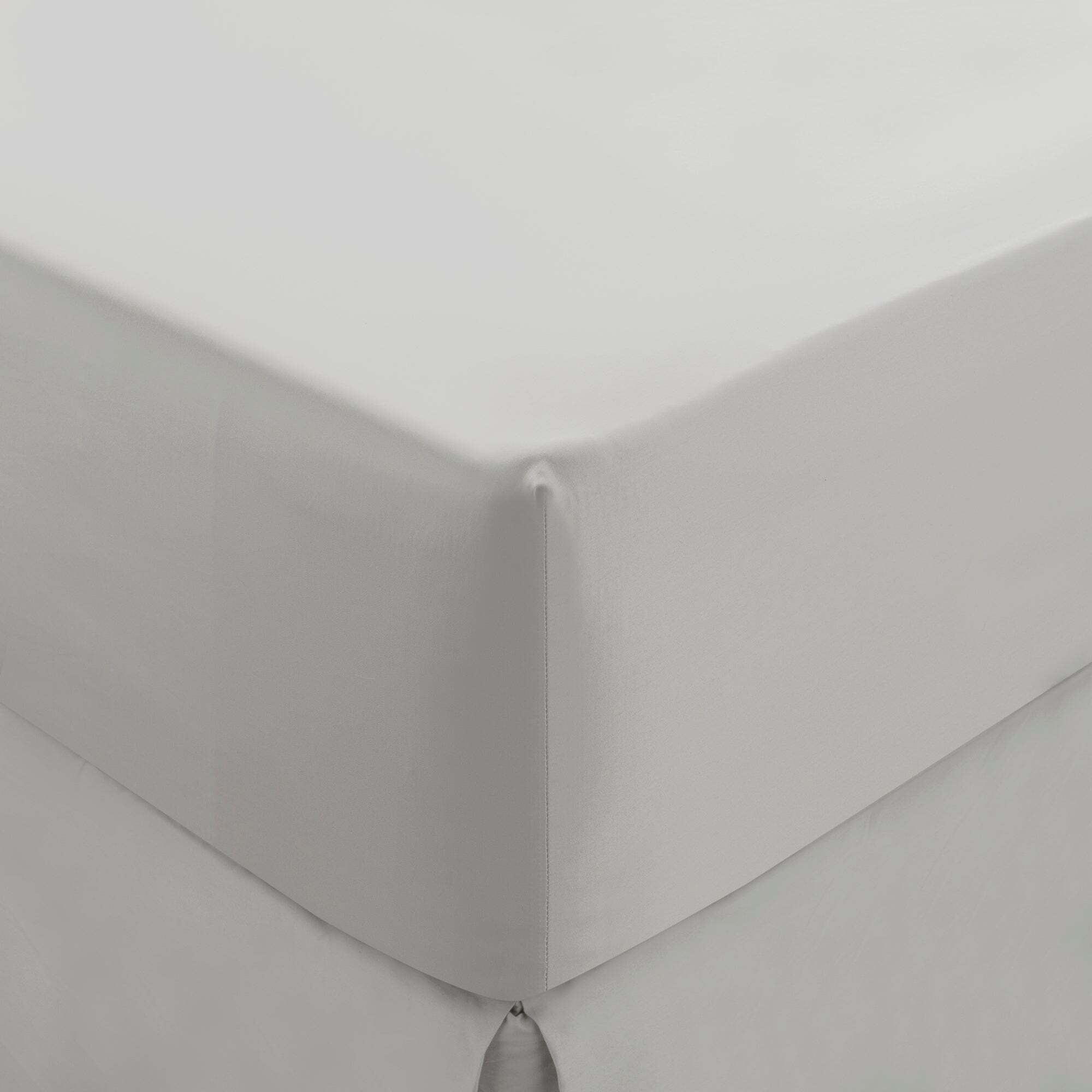 Dorma 300 Thread Count 100 Cotton Sateen Plain Fitted Sheet White by
