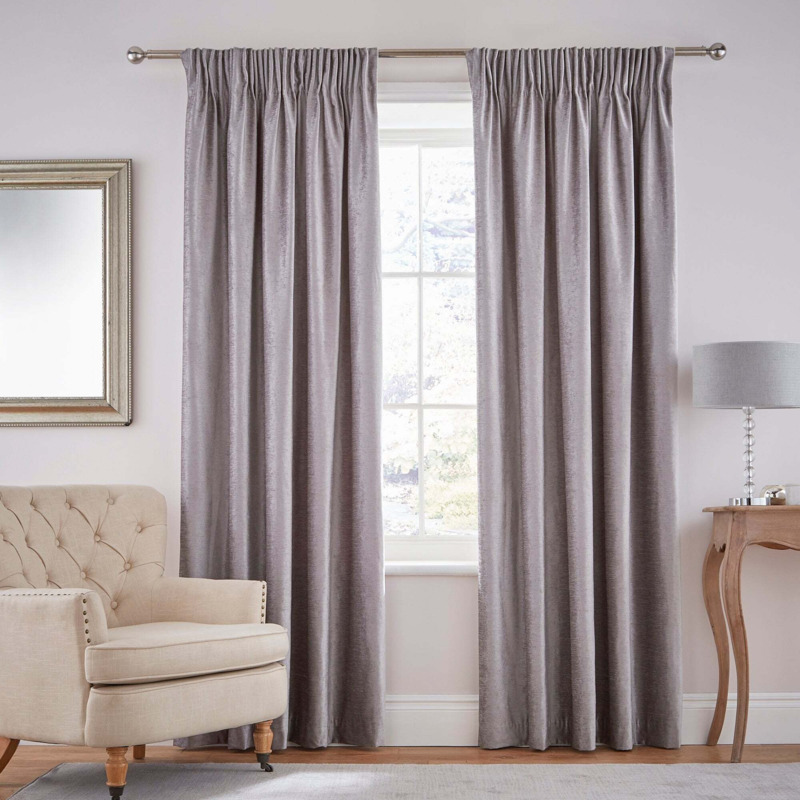Dorma Lymington Grey Pencil Pleat Curtains Grey by Dunelm