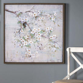 Blossom Framed Art 84x84cm Grey