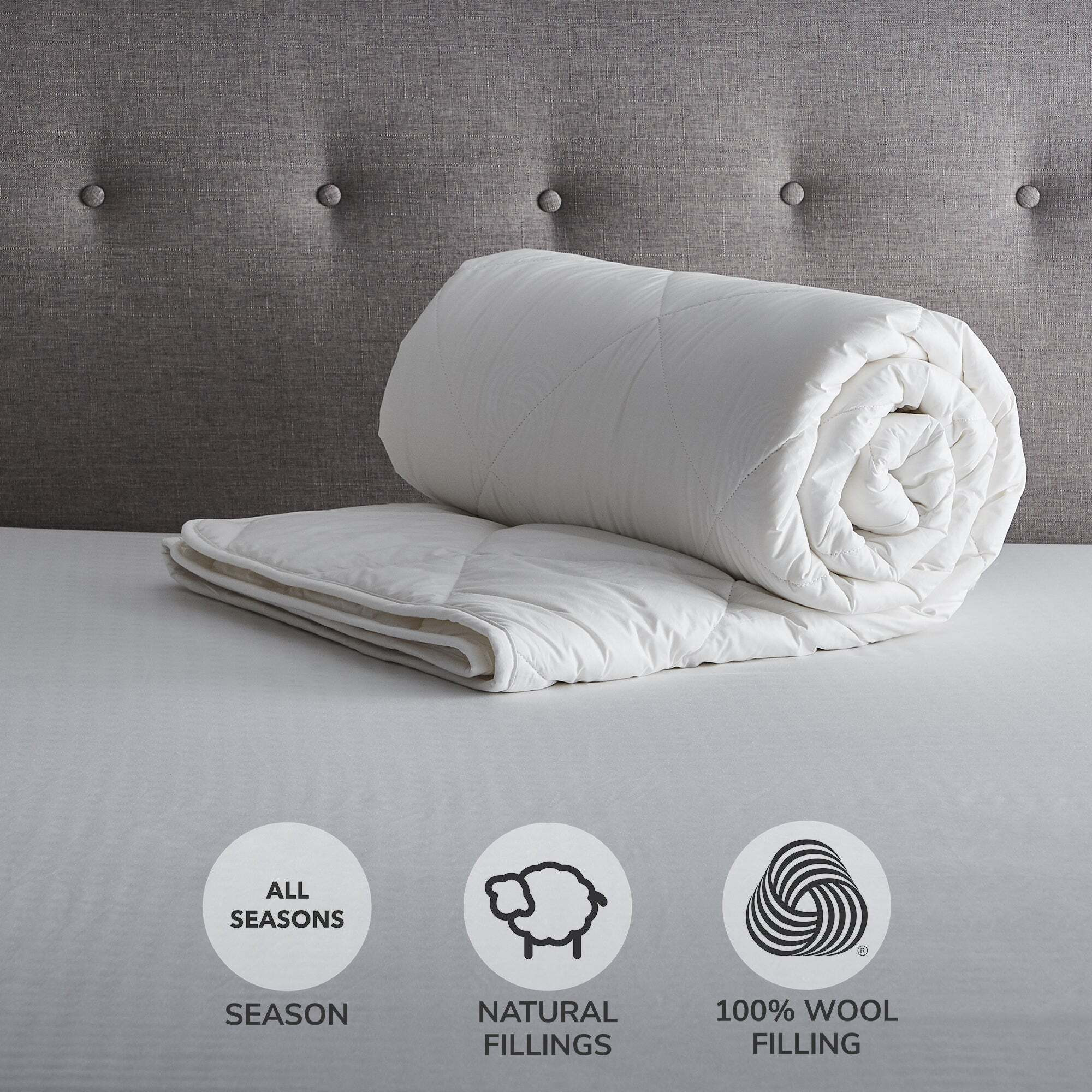 Fogarty Wool All Seasons Duvet White by Dunelm