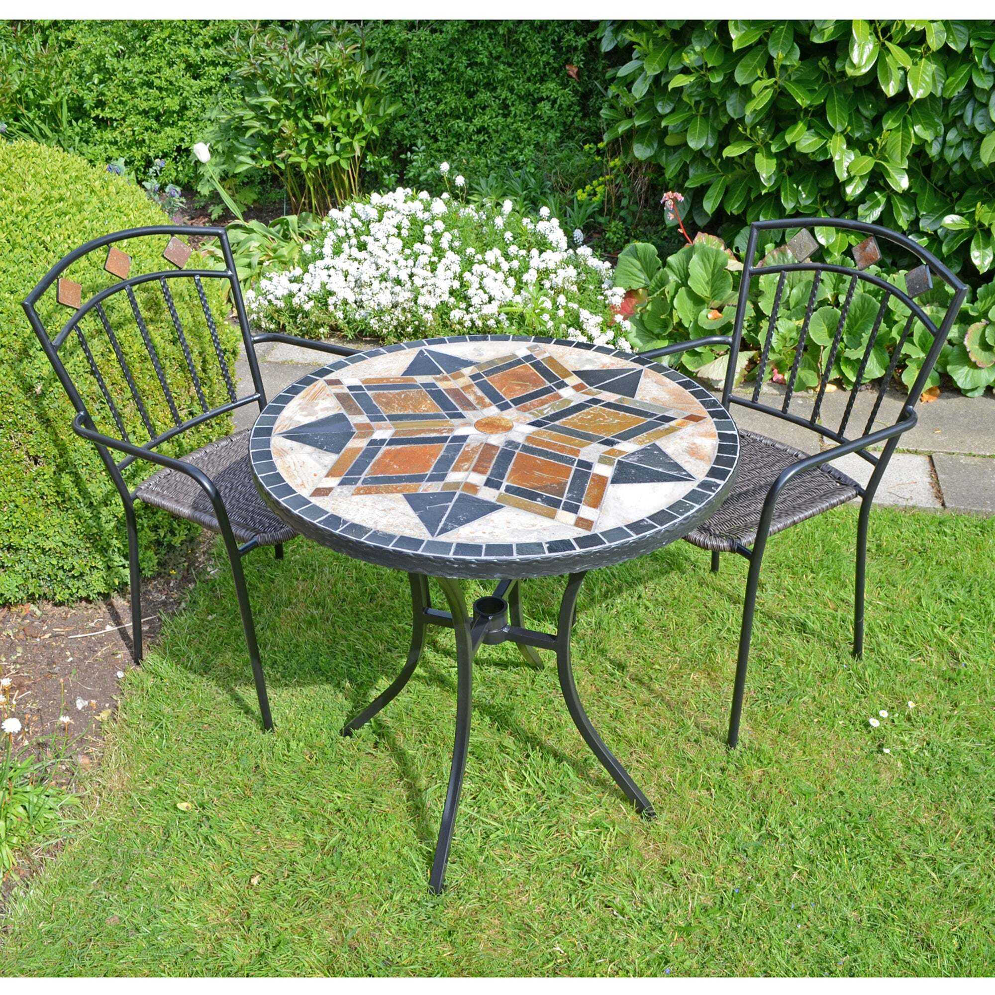 Darwin 2 Seater Bistro Set Black by Dunelm