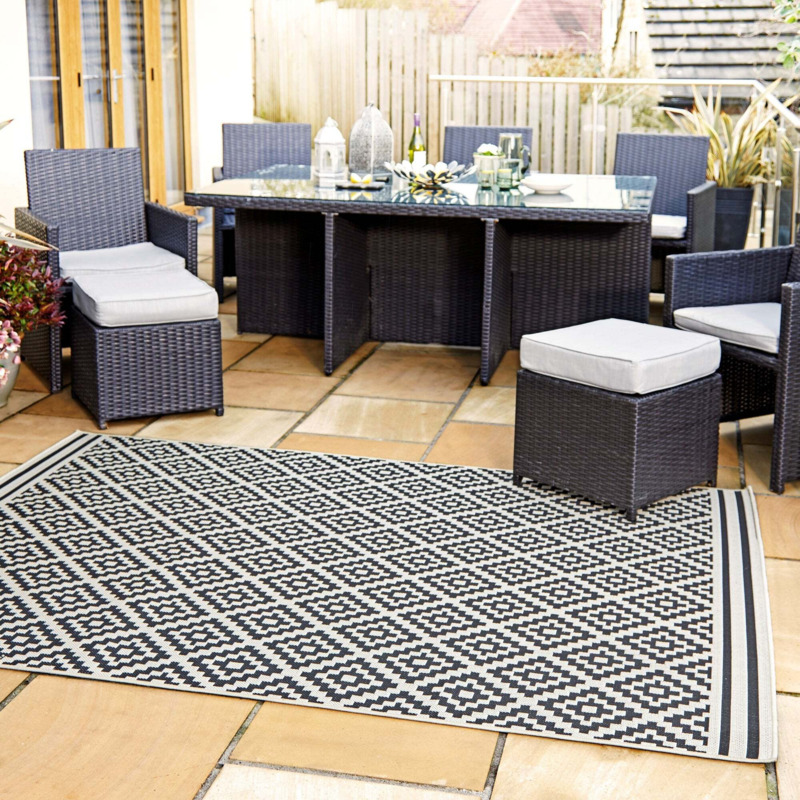 Moretti Indoor Outdoor Rug Black by Dunelm