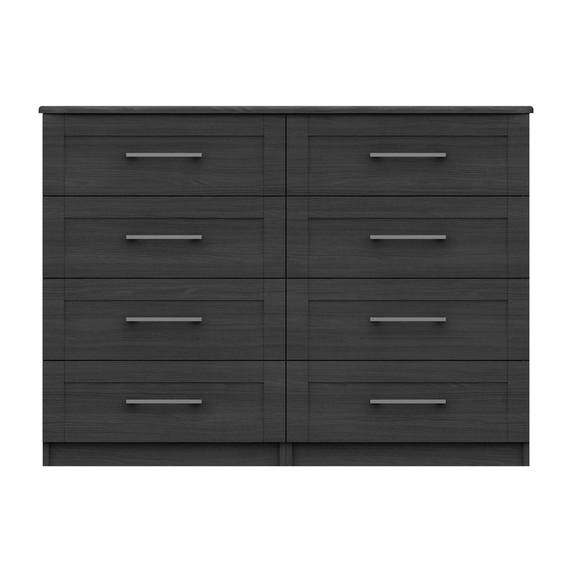 Ethan Wide 8 Drawer Chest Grey by Dunelm