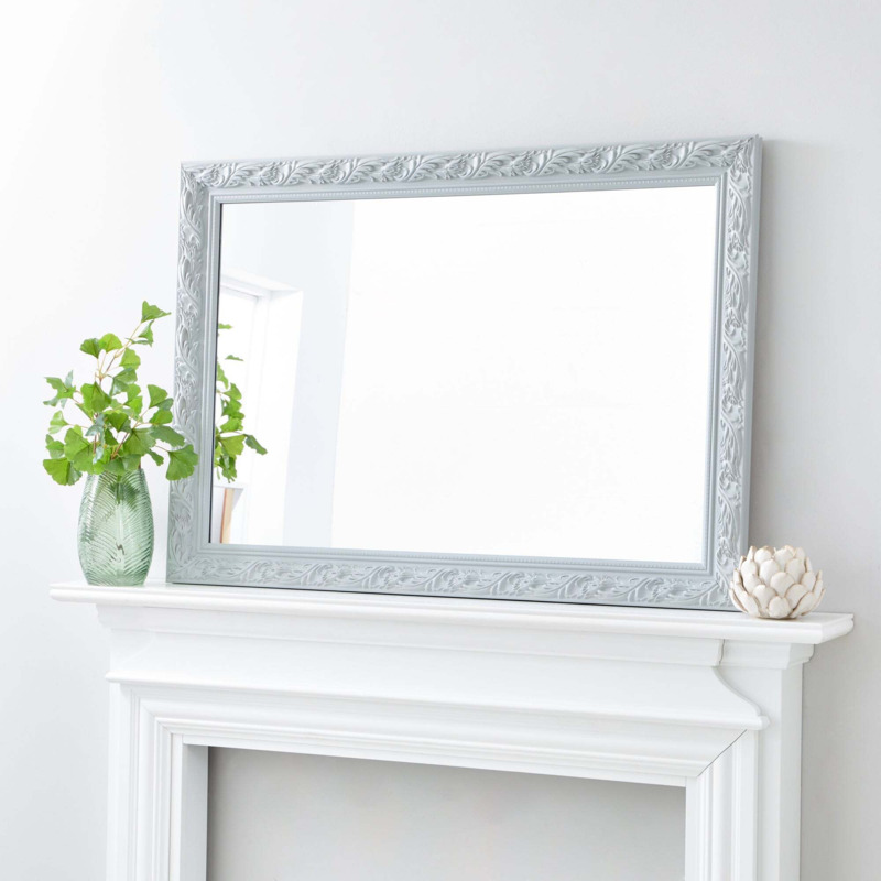 Decorative Wall Mirror, Grey 102x72cm Grey by Dunelm