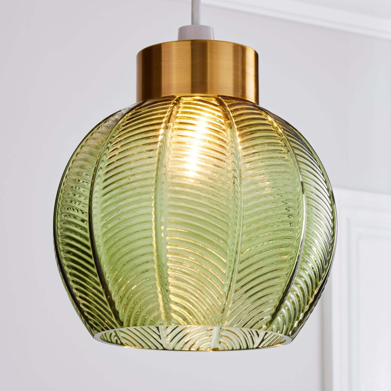 Colleen Glass Easy Fit Pendant Gold by Dunelm