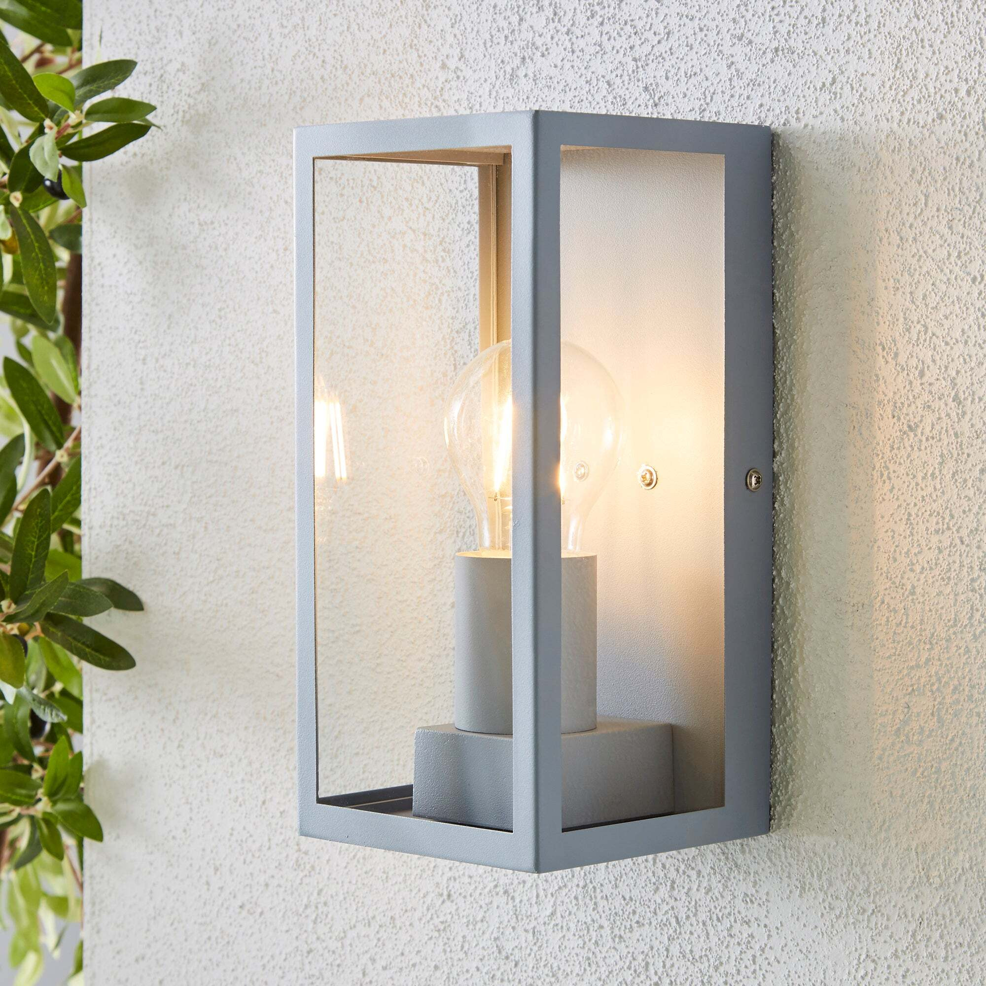 London Grey Industrial Outdoor Wall Light Grey by Dunelm | ufurnish.com