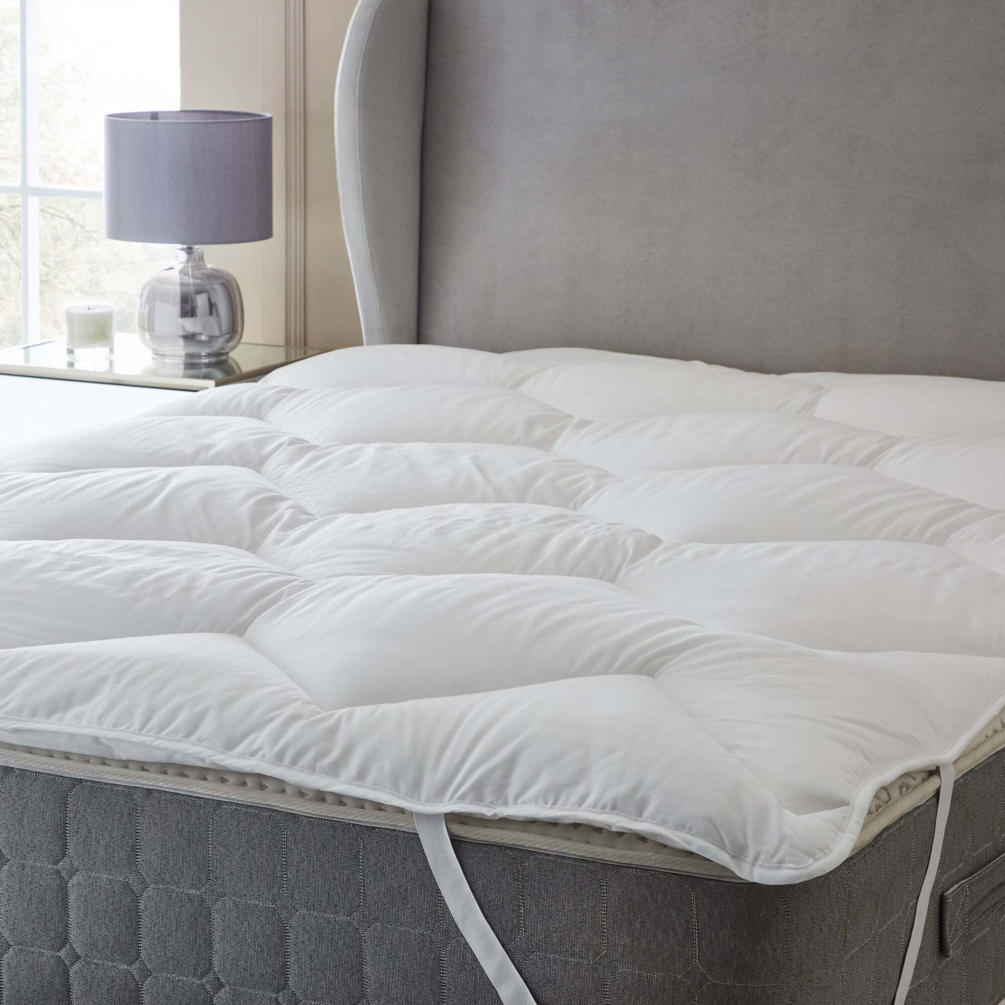Hotel Down Touch Mattress Topper White by Dunelm