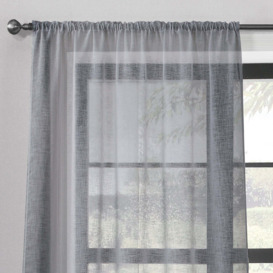 Recycled Polyester Grey Slot Top Voile Grey