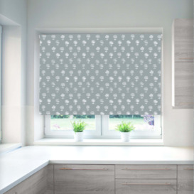 Agapanthus Twiglight Blackout Roller Blind Grey and White