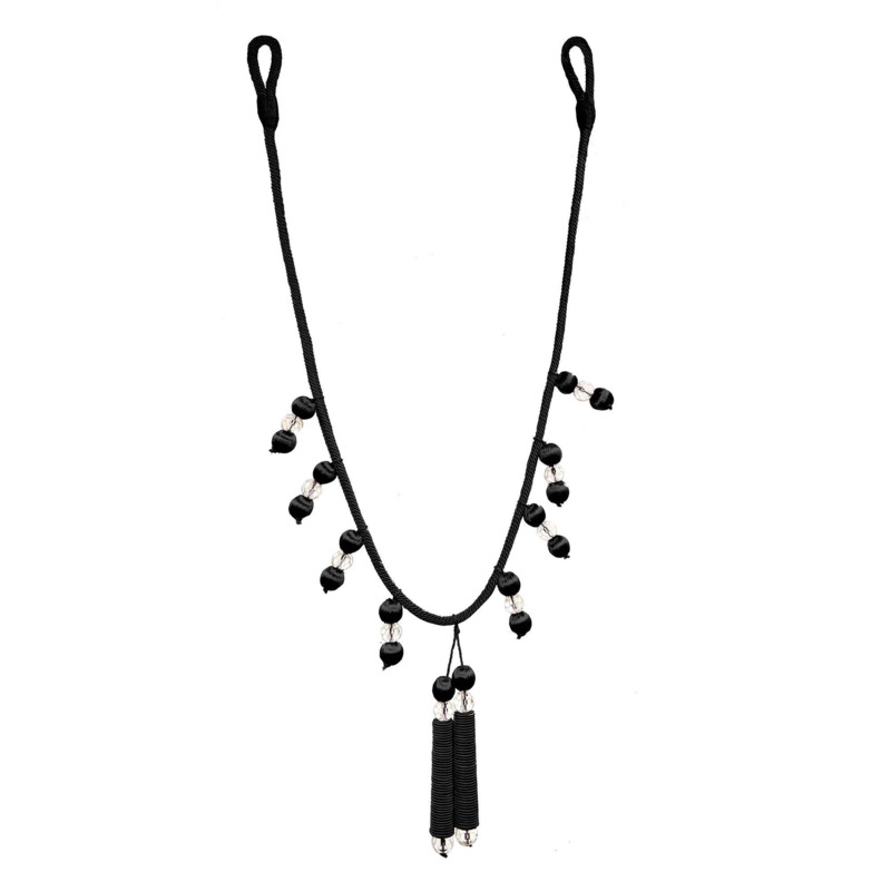 Corded Beaded Embrace Tiebacks Black by Dunelm