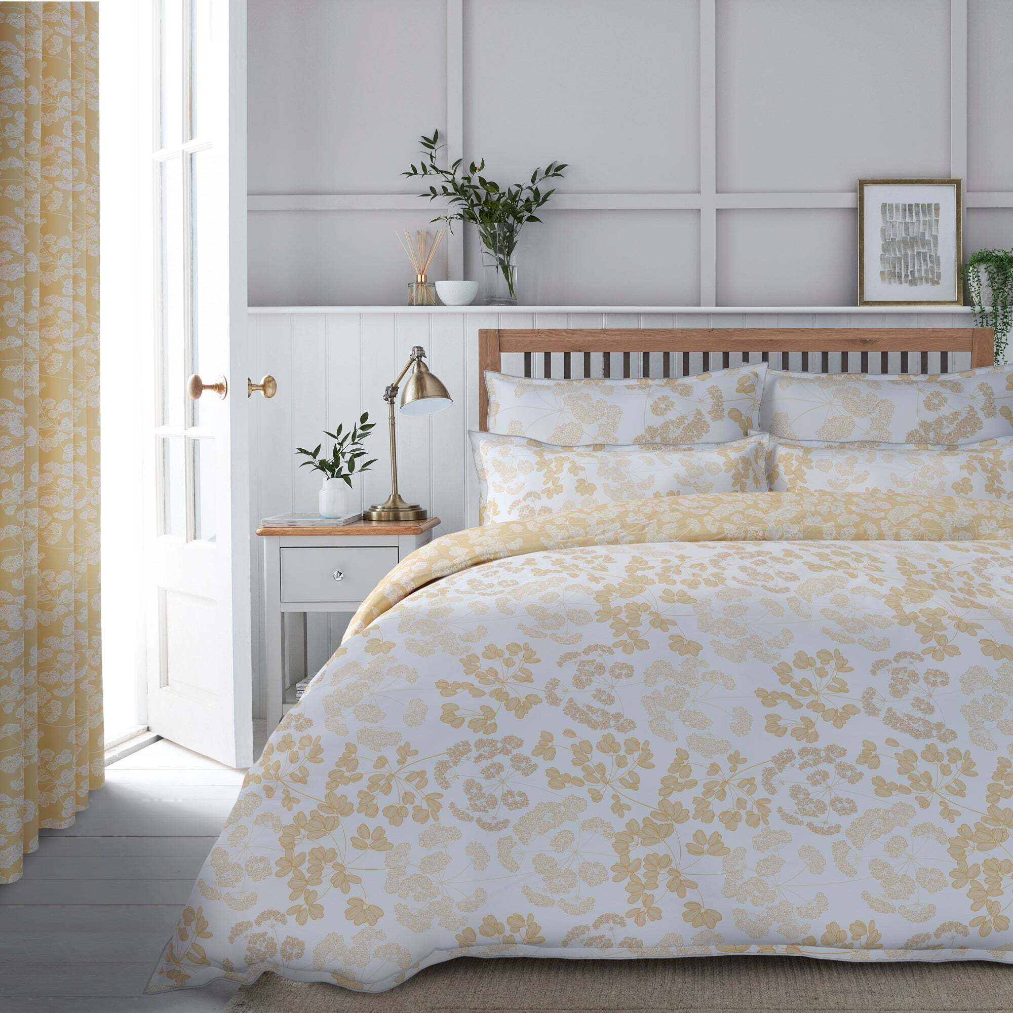 Dorma Daylesford 300 Thread Count Cotton Sateen Yellow Duvet Cover and