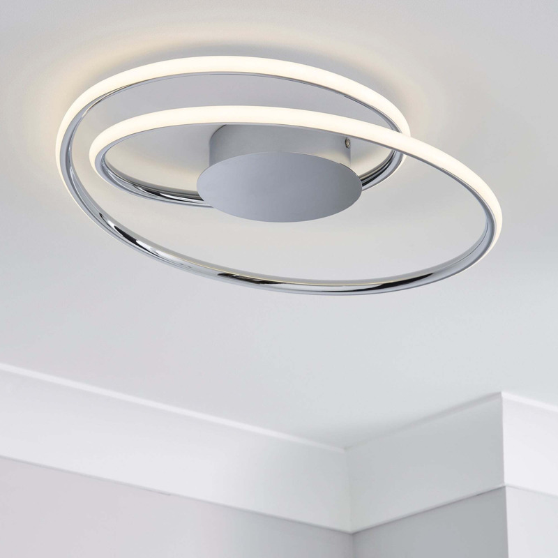 Langdon 2 Light Integrated LED Bathroom Ceiling Fitting Chrome by