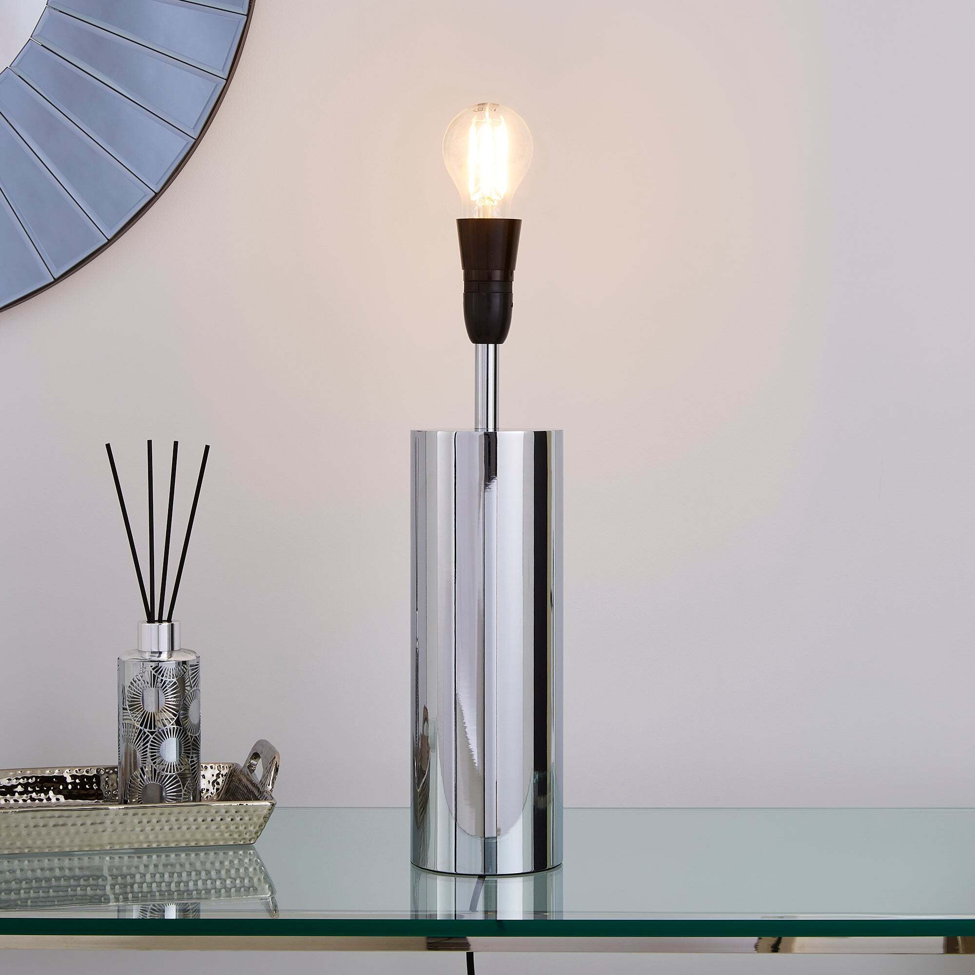 Nesa Touch Table Lamp Chrome by Dunelm | ufurnish.com